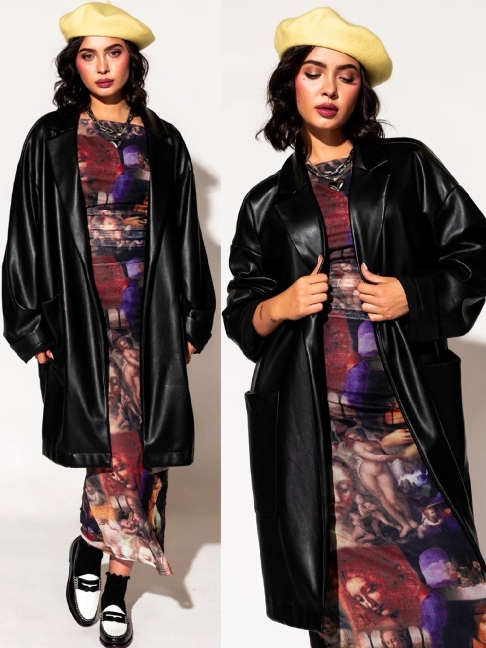 Dressed In Lala Scorpio Coat Vegan Leather Black